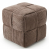 Buy Square Corduroy Upholstered Pouf - Modern Design - Dice Taupe 61451 home delivery