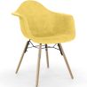 Buy Velvet Dining Chair - Scandinavian Design and Wooden Legs - Skandiva  Yellow 61594 in the United Kingdom