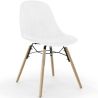 Buy Velvet Dining Chair - Scandinavian Design and Wooden Legs - Lumi White 61595 - prices