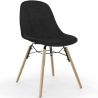 Buy Velvet Dining Chair - Scandinavian Design and Wooden Legs - Lumi Black 61595 in the United Kingdom