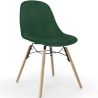 Buy Velvet Dining Chair - Scandinavian Design and Wooden Legs - Lumi Dark green 61595 in the United Kingdom