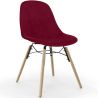 Buy Velvet Dining Chair - Scandinavian Design and Wooden Legs - Lumi Dark red 61595 - in the UK