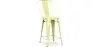 Buy Bistrot Metalix square bar stool with backrest - 60cm Pastel yellow 58410 - in the UK