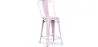 Buy Bistrot Metalix square bar stool with backrest - 60cm Pastel pink 58410 in the United Kingdom