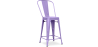 Buy Bistrot Metalix square bar stool with backrest - 60cm Pastel Purple 58410 - in the UK