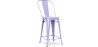 Buy Bistrot Metalix square bar stool with backrest - 60cm Lavander 58410 in the United Kingdom