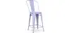 Buy Bistrot Metalix square bar stool with backrest - 60cm Lavander 58410 at MyFaktory