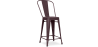 Buy Bistrot Metalix square bar stool with backrest - 60cm Bronze 58410 in the United Kingdom