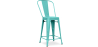 Buy Bistrot Metalix square bar stool with backrest - 60cm Pastel green 58410 in the United Kingdom