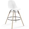 Buy Velvet Bar Stool - Scandinavian Design and Wooden Legs - Lumi White 61596 - in the UK