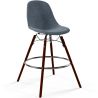 Buy Velvet Bar Stool - Scandinavian Design and Dark Wood Legs - Lumi Dark grey 61598 - prices