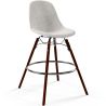 Buy Velvet Bar Stool - Scandinavian Design and Dark Wood Legs - Lumi Light grey 61598 - in the UK