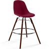 Buy Velvet Bar Stool - Scandinavian Design and Dark Wood Legs - Lumi Dark red 61598 in the United Kingdom