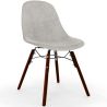 Buy Velvet Dining Chair - Scandinavian Design and Dark Wood Legs - Lumi Light grey 61600 - in the UK