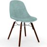 Buy Velvet Dining Chair - Scandinavian Design and Dark Wood Legs - Lumi Pastel blue 61600 in the United Kingdom