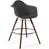 Buy Velvet Bar Stool - Scandinavian Design and Dark Wood Legs - Skandiva  Black 61599 - in the UK