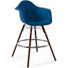 Buy Velvet Bar Stool - Scandinavian Design and Dark Wood Legs - Skandiva  Dark blue 61599 - in the UK