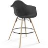 Buy Velvet Bar Stool - Scandinavian Design and Wooden Legs - Skandiva  Black 61597 - in the UK