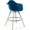 Buy Velvet Bar Stool - Scandinavian Design and Wooden Legs - Skandiva  Dark blue 61597 - in the UK