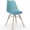 Buy Dining Chair with Cushion - Scandinavian Design and Wooden Legs - Lumi Aquamarine 61604 at MyFaktory