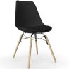 Buy Dining Chair with Cushion - Scandinavian Design and Wooden Legs - Lumi Black 61604 home delivery