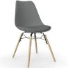 Buy Dining Chair with Cushion - Scandinavian Design and Wooden Legs - Lumi Dark grey 61604 in the United Kingdom