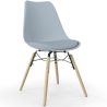 Buy Dining Chair with Cushion - Scandinavian Design and Wooden Legs - Lumi Light grey 61604 - in the UK