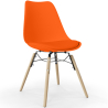 Buy Dining chair with cushion - Scandinavian design and wooden legs - Lumi Orange 61604 in the United Kingdom