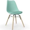 Buy Dining Chair with Cushion - Scandinavian Design and Wooden Legs - Lumi Pastel green 61604 - prices