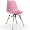 Buy Dining Chair with Cushion - Scandinavian Design and Wooden Legs - Lumi Pastel pink 61604 - in the UK