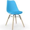 Buy Dining Chair with Cushion - Scandinavian Design and Wooden Legs - Lumi Turquoise 61604 in the United Kingdom