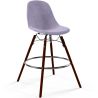 Buy Velvet Bar Stool - Scandinavian Design and Dark Wood Legs - Lumi Pastel Purple 61598 - in the UK