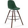 Buy Velvet Bar Stool - Scandinavian Design and Dark Wood Legs - Lumi Dark green 61598 with a guarantee