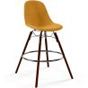 Buy Velvet Bar Stool - Scandinavian Design and Dark Wood Legs - Lumi Mustard 61598 - prices