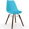 Buy Dining Chair with Cushion - Scandinavian Design and Wooden Dark Legs - Lumi Light blue 61607 at MyFaktory