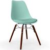 Buy Dining Chair with Cushion - Scandinavian Design and Wooden Dark Legs - Lumi Pastel green 61607 - in the UK