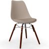 Buy Dining Chair with Cushion - Scandinavian Design and Wooden Dark Legs - Lumi Taupe 61607 in the United Kingdom