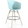 Buy Bar Stool - Scandinavian Style - Natural Wood Legs - Miscel Pastel blue 61732 at MyFaktory