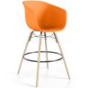 Buy Bar Stool - Scandinavian Style - Natural Wood Legs - Miscel Orange 61732 - in the UK
