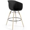 Buy Bar Stool - Scandinavian Style - Natural Wood Legs - Miscel Black 61732 in the United Kingdom