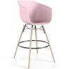 Buy Bar Stool - Scandinavian Style - Natural Wood Legs - Miscel Pastel pink 61732 in the United Kingdom