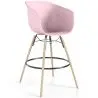 Buy Bar Stool - Scandinavian Style - Natural Wood Legs - Miscel Pastel pink 61732 at MyFaktory