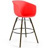 Buy Bar Stool - Scandinavian Style - Dark Wood Legs - Nubre Red 61733 - in the UK