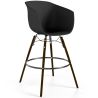 Buy Bar Stool - Scandinavian Style - Dark Wood Legs - Nubre Black 61733 - in the UK