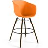 Buy Bar Stool - Scandinavian Style - Dark Wood Legs - Nubre Orange 61733 in the United Kingdom