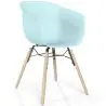Buy Dining Chair - Scandinavian Style - Natural Wood Legs - Mangri Pastel blue 61734 - prices