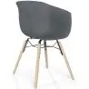 Buy Dining Chair - Scandinavian Style - Natural Wood Legs - Mangri Dark grey 61734 - in the UK