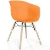Buy Dining Chair - Scandinavian Style - Natural Wood Legs - Mangri Orange 61734 - in the UK