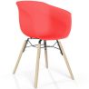 Buy Dining Chair - Scandinavian Style - Natural Wood Legs - Mangri Red 61734 - in the UK