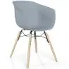 Buy Dining Chair - Scandinavian Style - Natural Wood Legs - Mangri Light grey 61734 in the United Kingdom